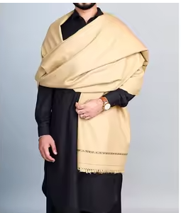 অরিজিনাল উলের শাল - হালকা বাদামি কালার T