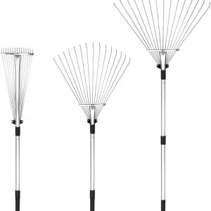 Garden Leaf Rake Adjustable Expanding Handle